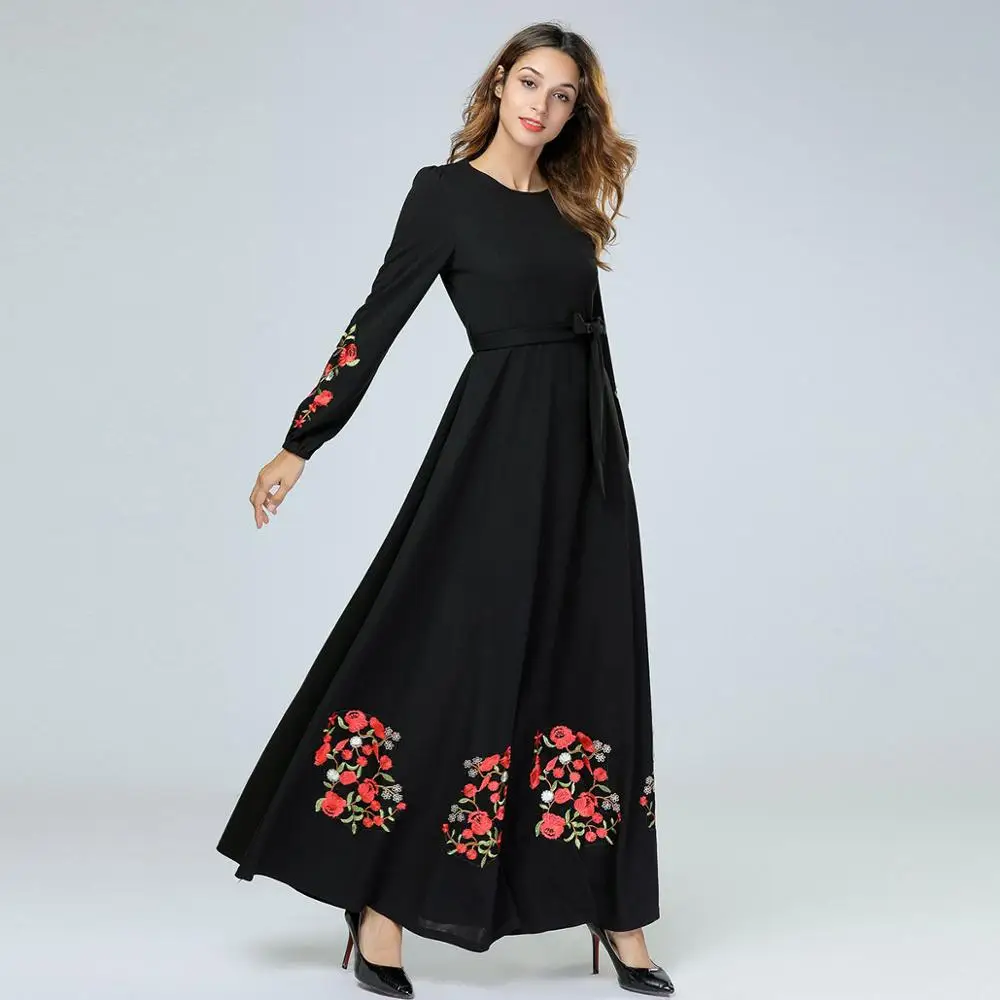The Middle East Embroidery Robe Abaya Muslim Dress For Women