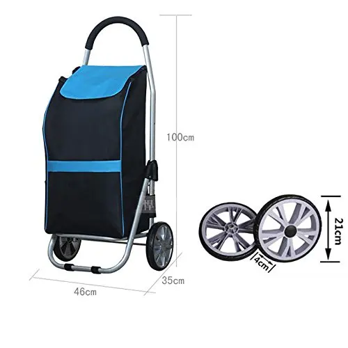 Wholesale 100%polyester Christmas market grocery folding shopping trolley for factory