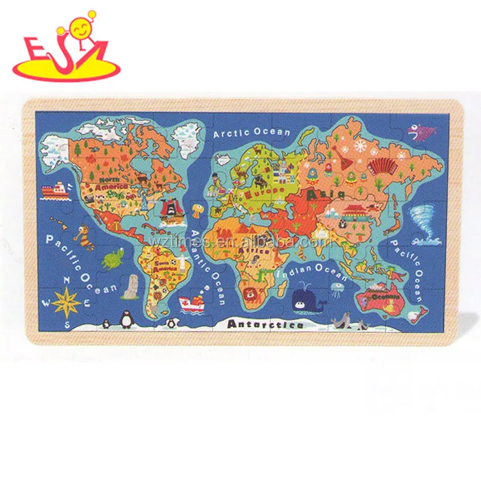 wholesale baby wooden world map puzzle fashion kids wooden world map puzzle children wooden world map puzzle W14C138