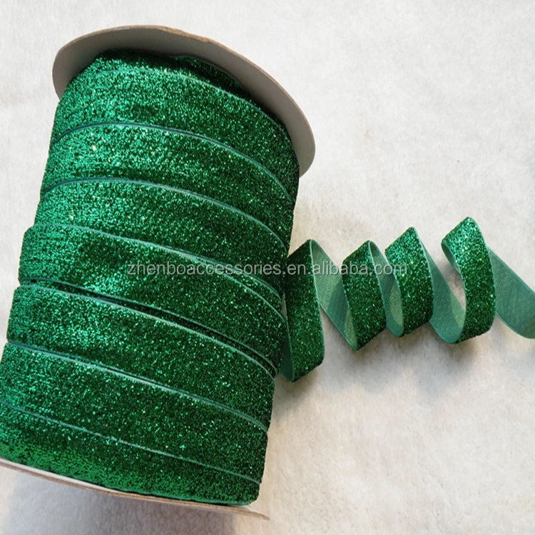 1cm Metallic Color Elastic Glitter Velvet Ribbon Wholesale