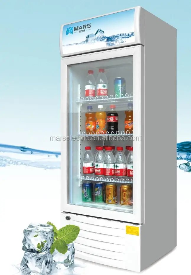 hot sale model MARS LC-255F upright showcase design glass showcase for home 255 liters showcase with led light