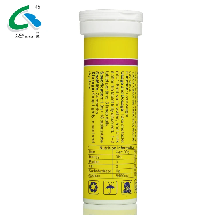 Fat Burning Lotus Leaf Extract Alisma Extract Slimming Effervescent Tablets weight loss products