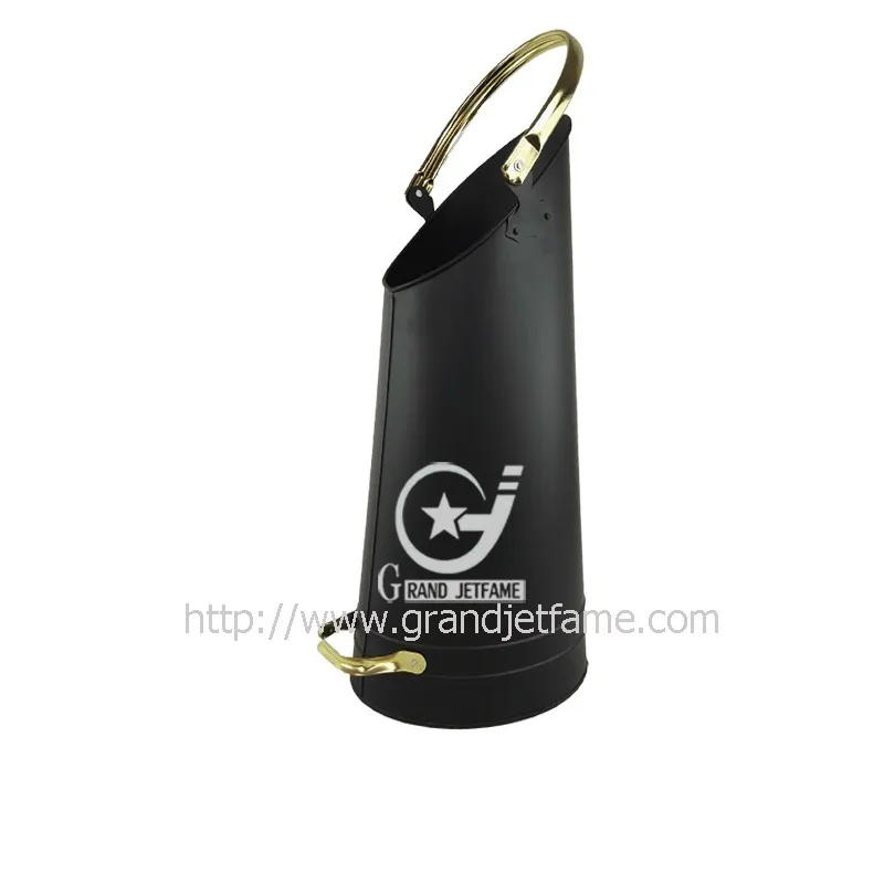 Аксессуары для камина, круглый металлический матовый черный угольный котел