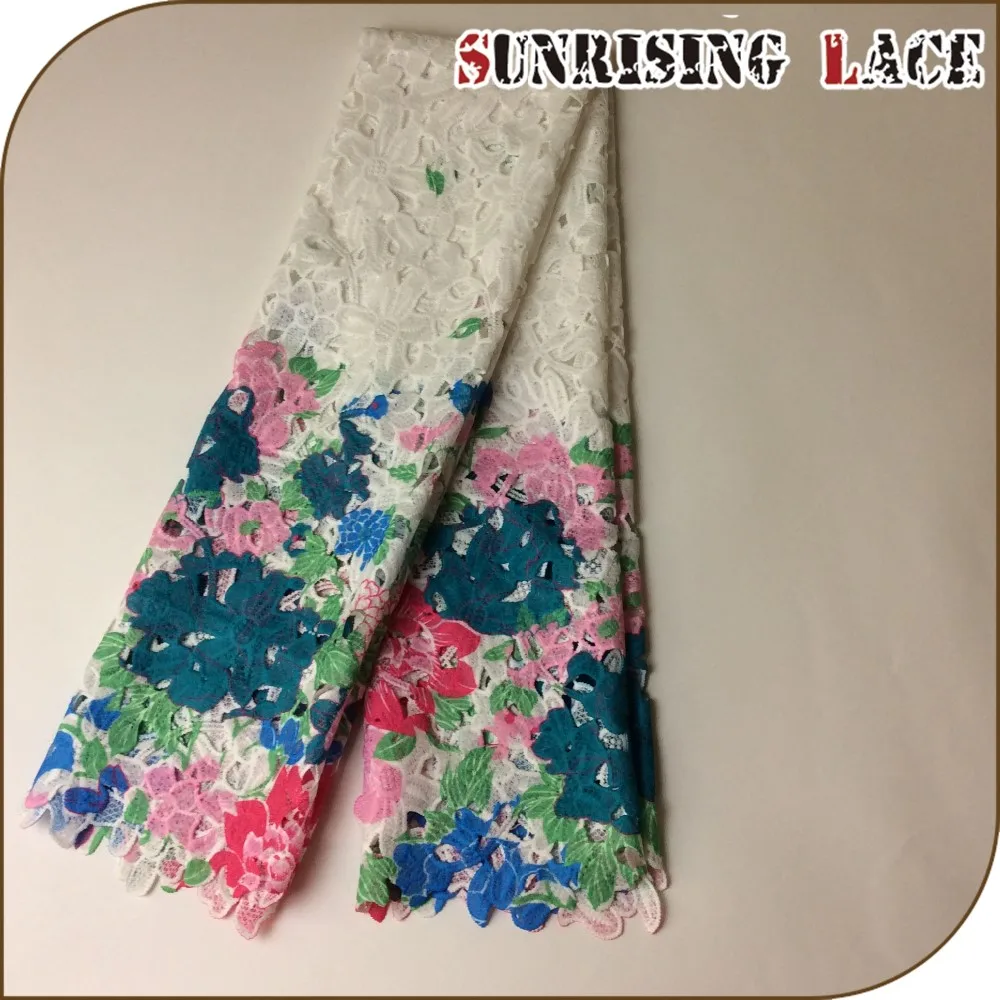 Direct Factory Garment Cheap Sample Polyester Stretch Computer Embroidery Printed Net Lace Fabric