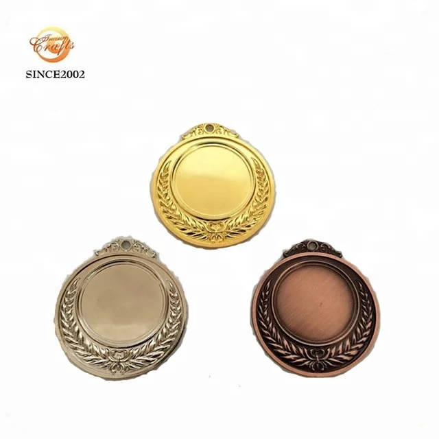 Cheaper metal blank laser engrave sticker insert race medal hanger