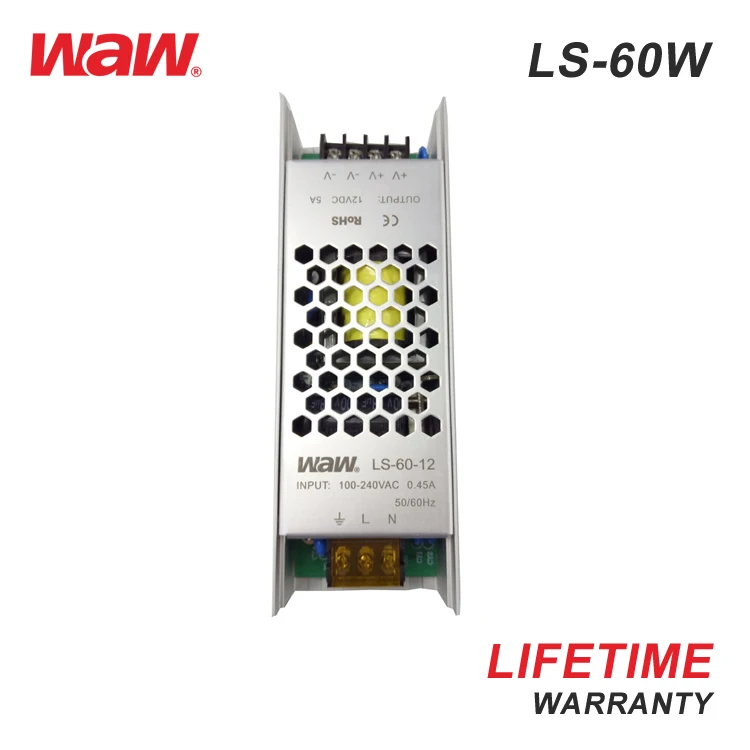 LS-60-48 1.25A 48V output 60W Ultra-thin LED driver Switch Power Supply with CE ROHS