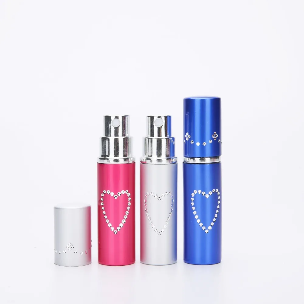 5ml Perfume Spray Bottle Portable Refillable Glass Bottle Empty Cosmetic Containers Travel Aluminum Perfume Atomizer