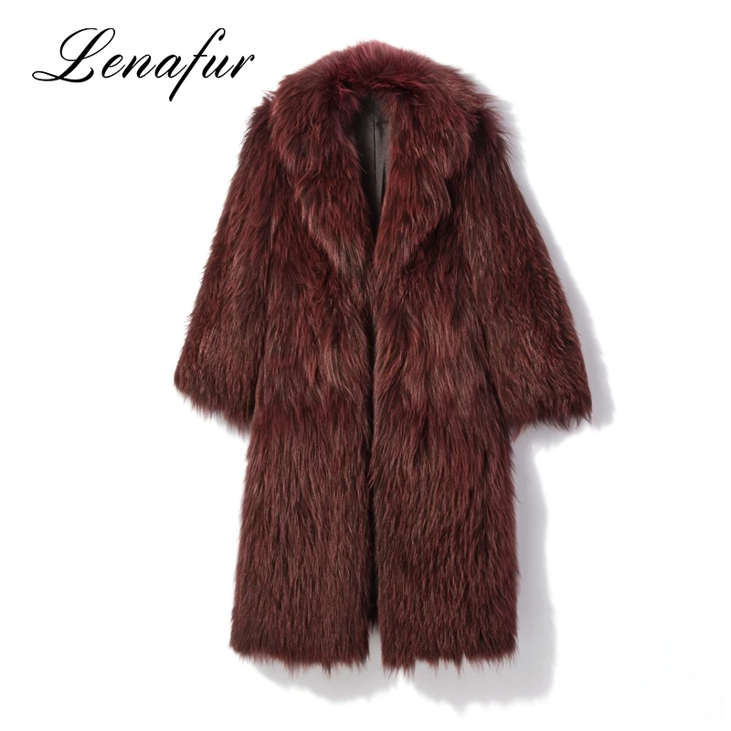 Профессиональное трикотажное сексуальное женское меховое пальто из красной