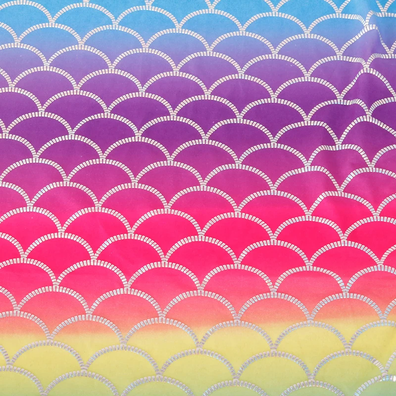 Iridescent Sparkly Mermaid Scale Fabric Hologram Spandex four Way Stretchy fabric for skirt tail swimwear