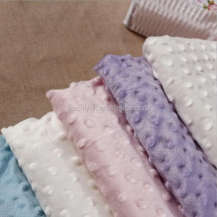 polyester minky dot soft velvet fabric for baby blanket