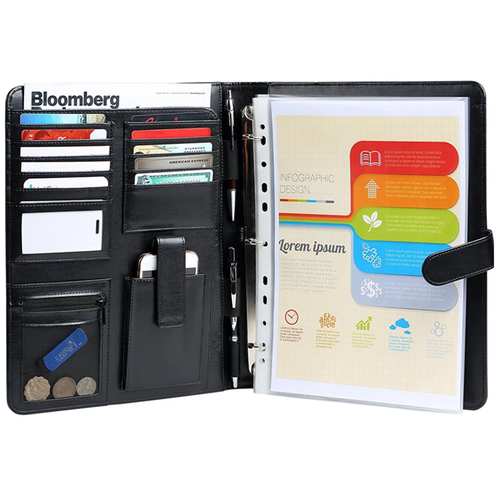 Office conference document removable binder folder padfolio resume padfolio organizer