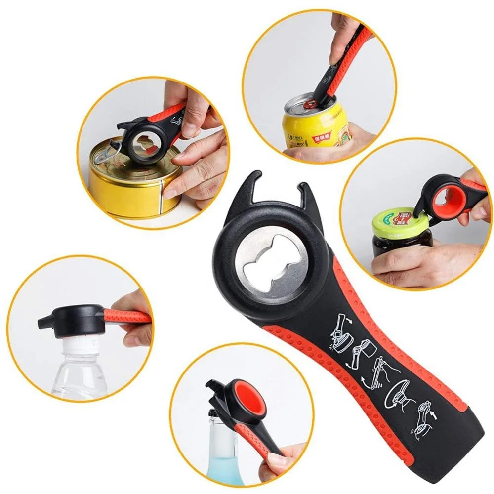 Pack of 2 5-in-1 and 6 in 1 Beer Bottle Opener for Weak Hand