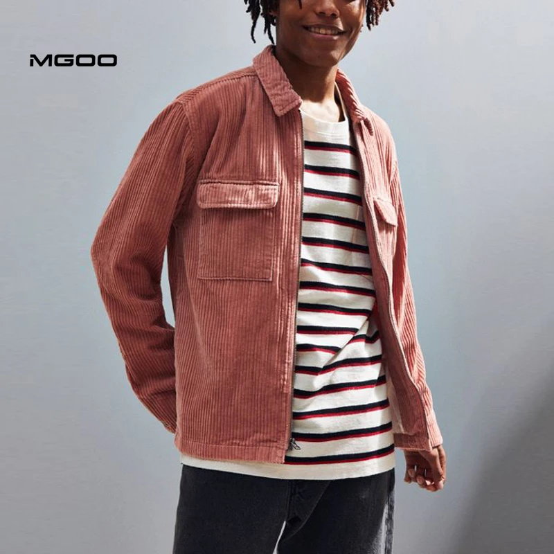 MGOO Custom Standard Fit Cotton Soft Ribbed Corduroy Men Shirt Jacket