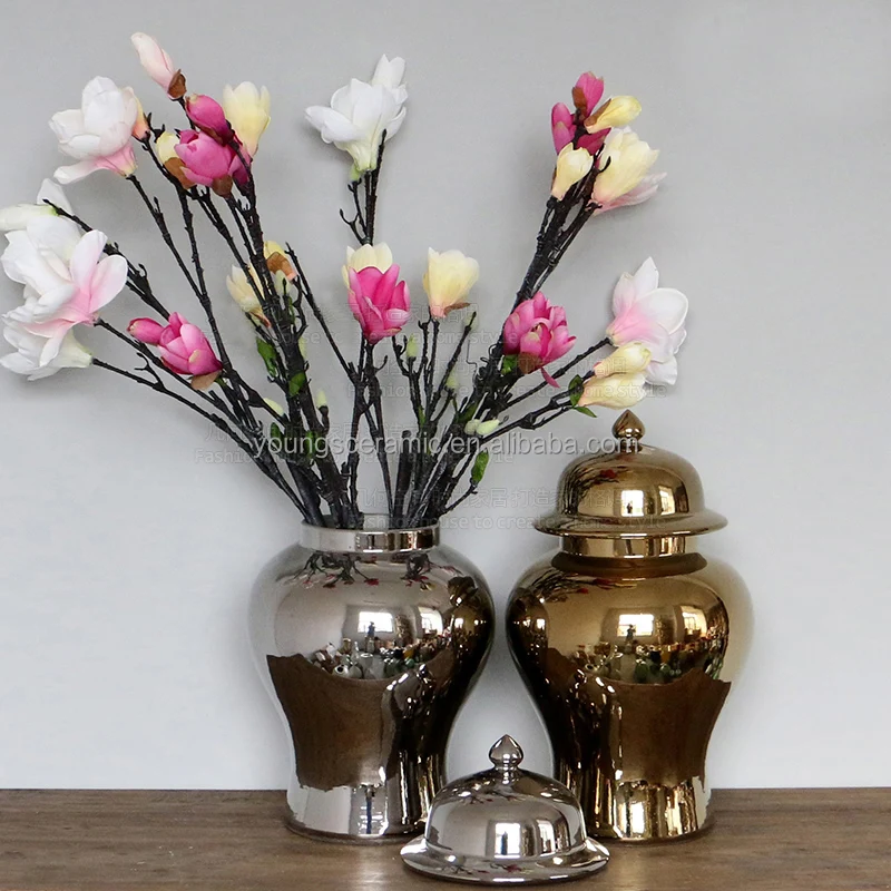 Chinese High Temperature Porcelain Solid Color Painting Ceramic Ginger Jars