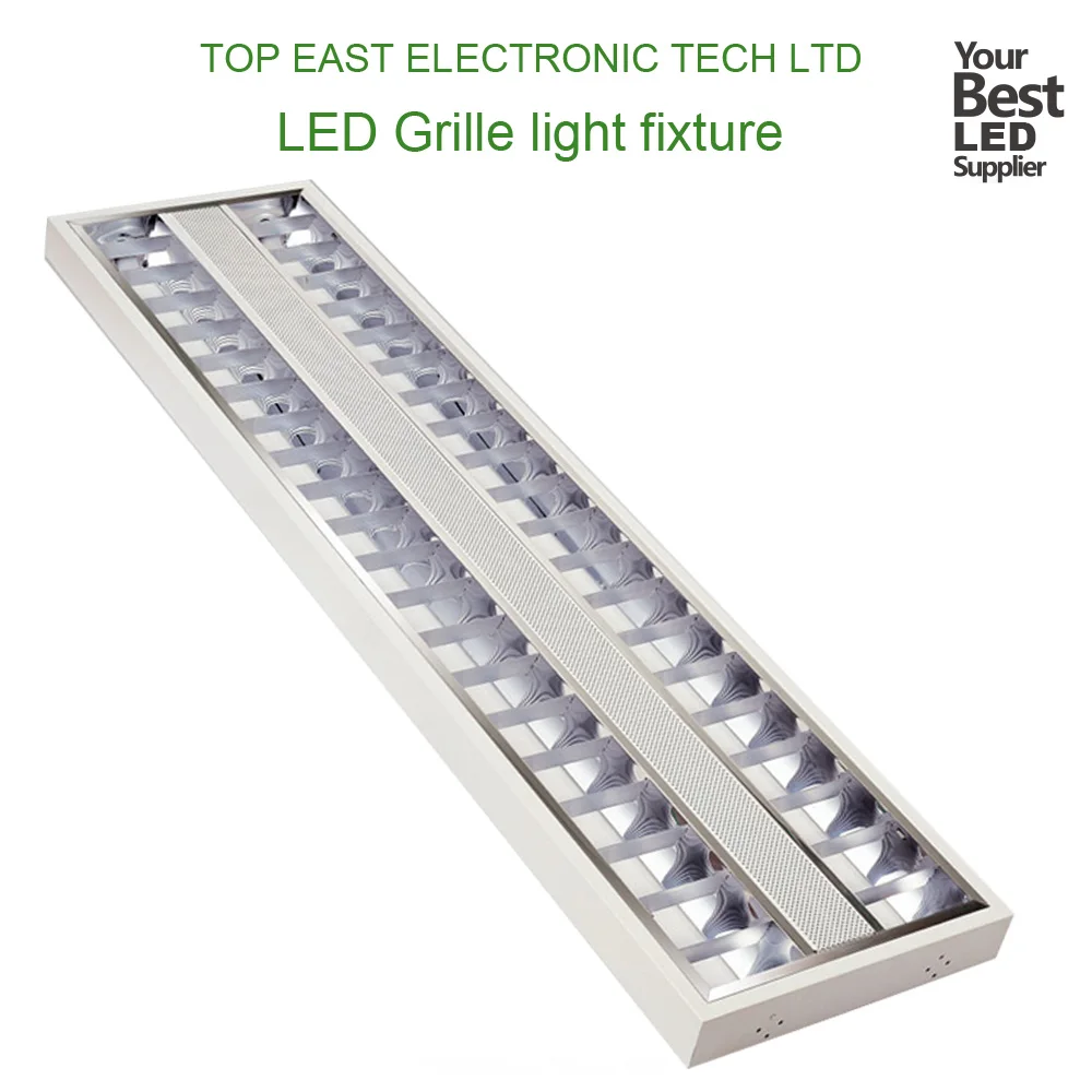 OEM factory China T5 led grille light 2x28w fluorescent lamp casing for office lighting fixture