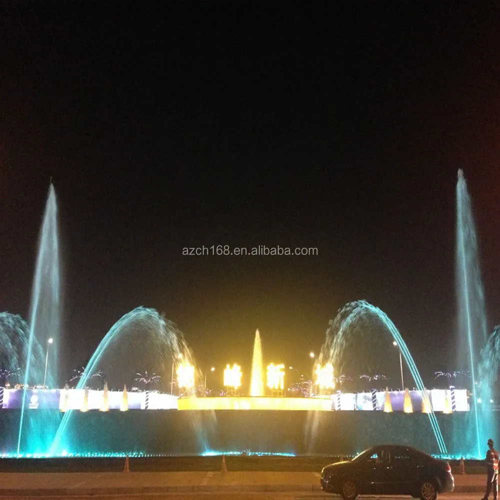 Large outdoor music dancing water fountain, dancing water fountain with many fountain water shapes in Shan tou, Guangdong