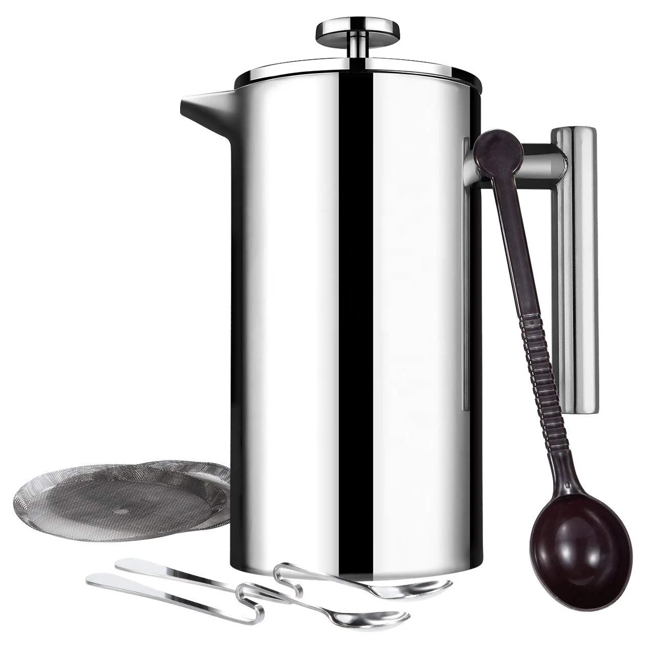 French Press - Stainless Steel Coffee & Tea Maker Double Wall Insulated Cafetier