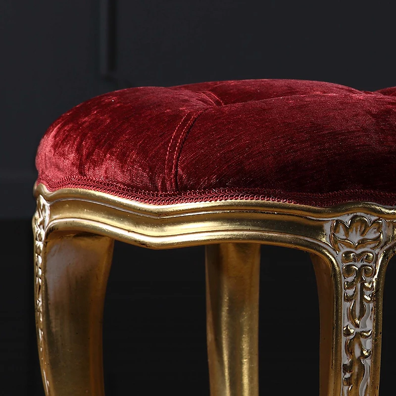 Классическая королевская кровать ручной работы-классический туалетный стул в стиле барокко из золотой фольги