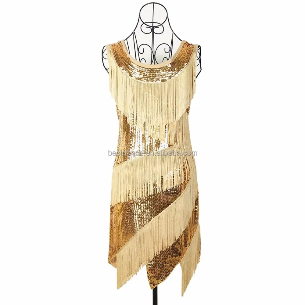 BestDance Ladies Latin Ballroom Dance Dress Festival Party Club Sequin Dress for Women