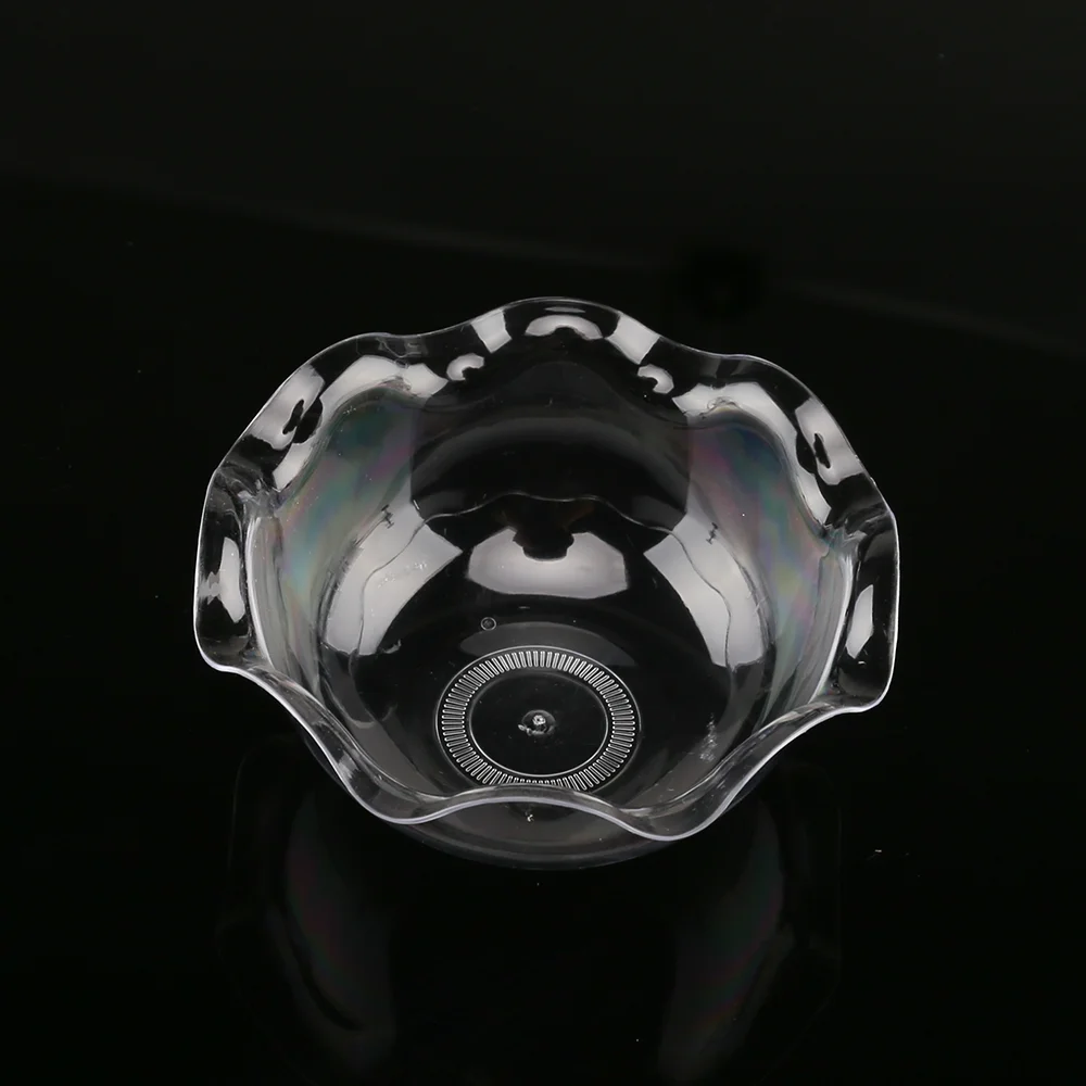 Most Popular Flower Personalized Fancy Small Transparent Hard Polystyrene Pudding clear Disposable Plastic Mini Dessert Cups