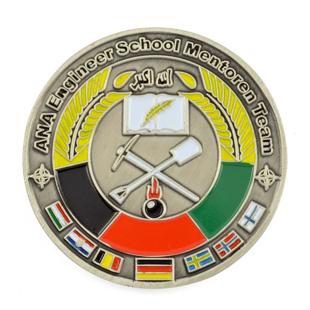 Customized stamping metal with antique gold and silver plated coins