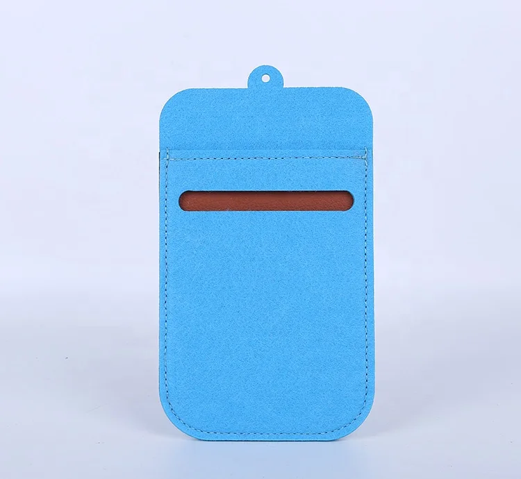 Manufacturer New Design Eco-friendly Cheap Felt Mobile Phone Pouch with Leather Card Pocket
