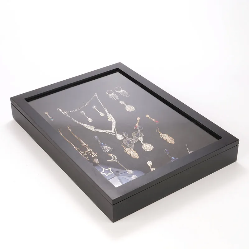 High quality jewelry frame pins large black 3d frame shadow box display case wall hanging shadow box frame
