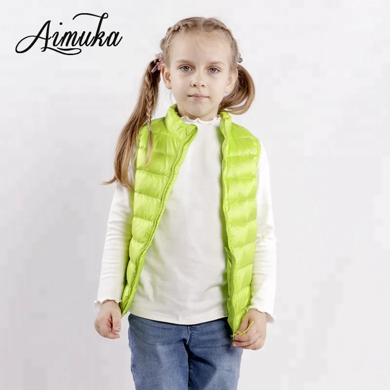 
Winter Vests Wholesale Candy Colors New Kids Down Vests 