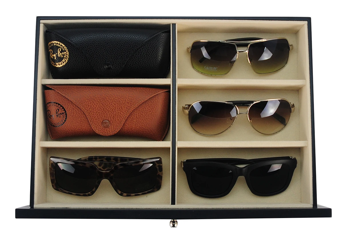 Деревянная коробка для хранения солнцезащитных очков 12 пар