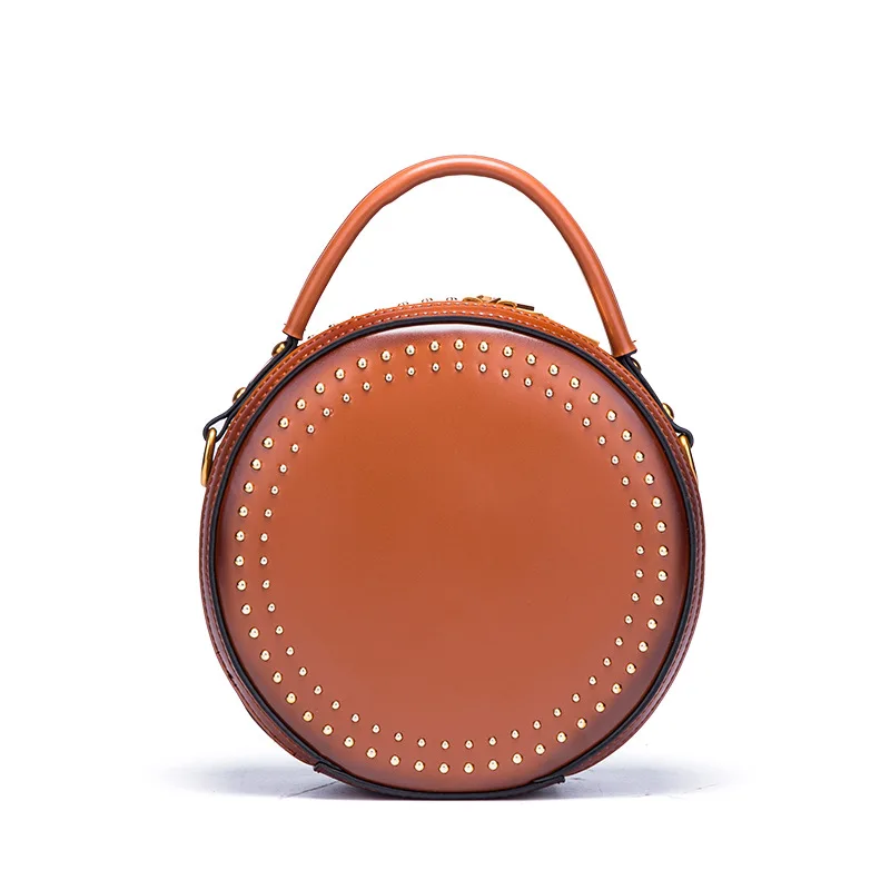 Crossbody small korean leather shoulder bags round fashion clutch bag waterproof for ladies