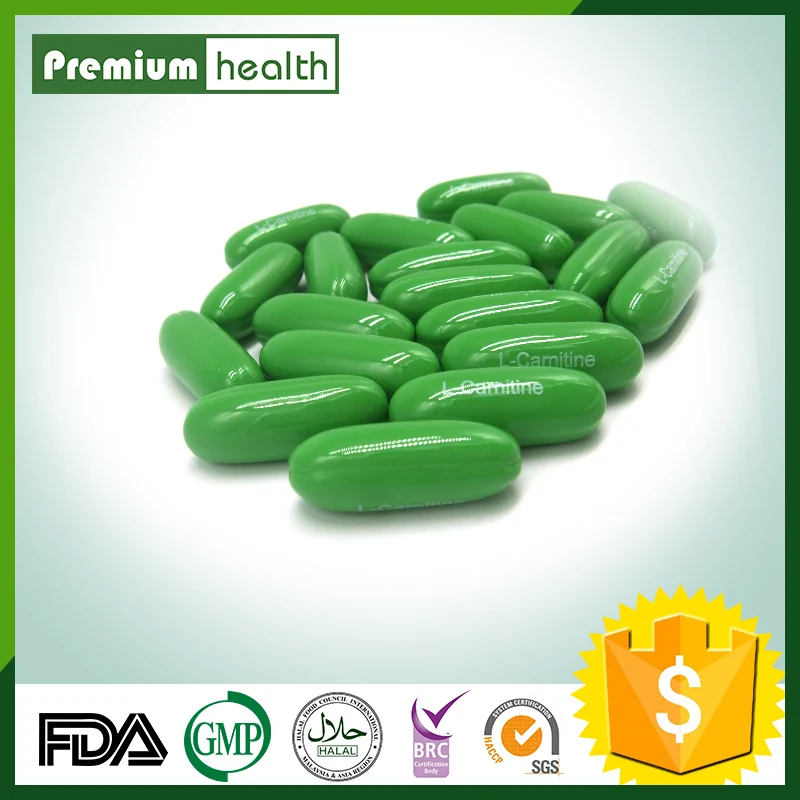 L-carnitine capsule pill with Green Tea Extract in bottles/blister