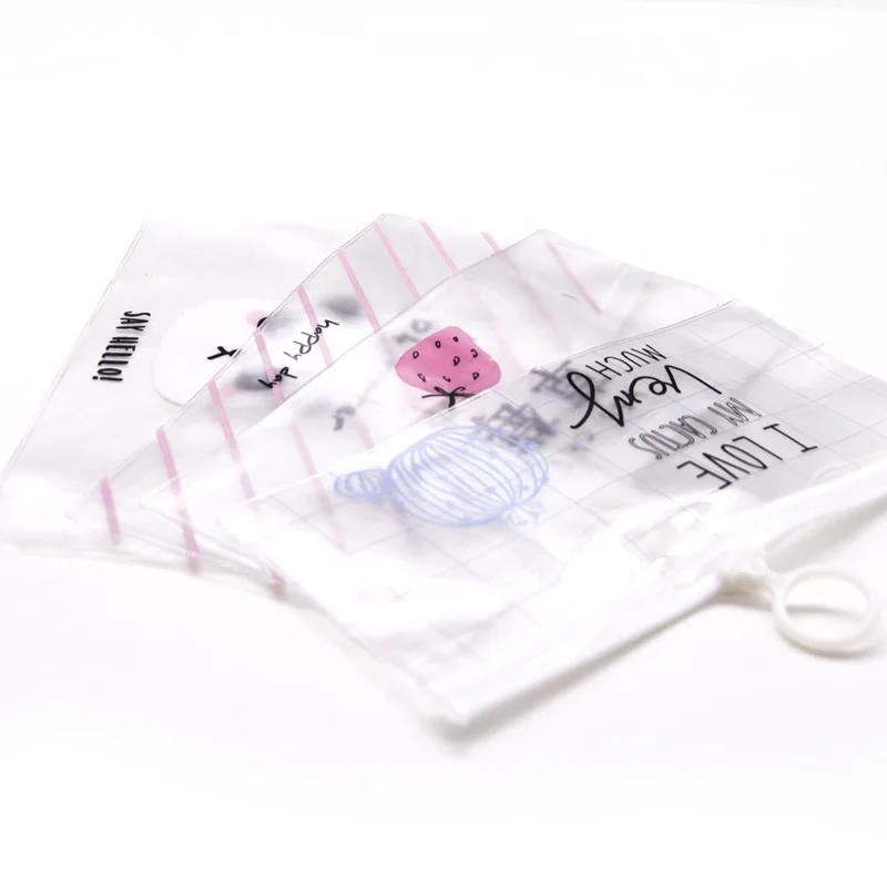 
Cheap custom transparent bag candy color clear PVC travel make up bags 