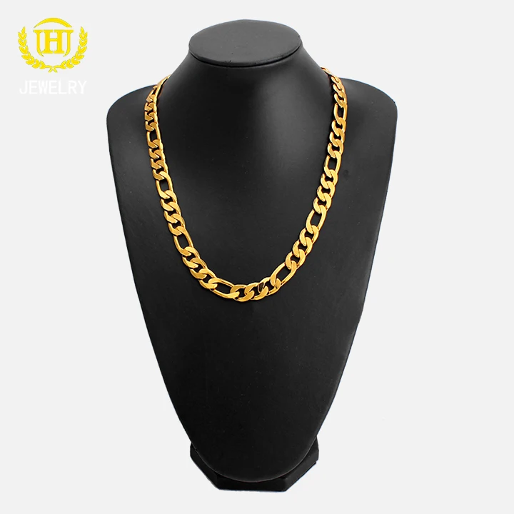 
figaro chain and bracelet set gold plated unisex for gift jewelry set 
