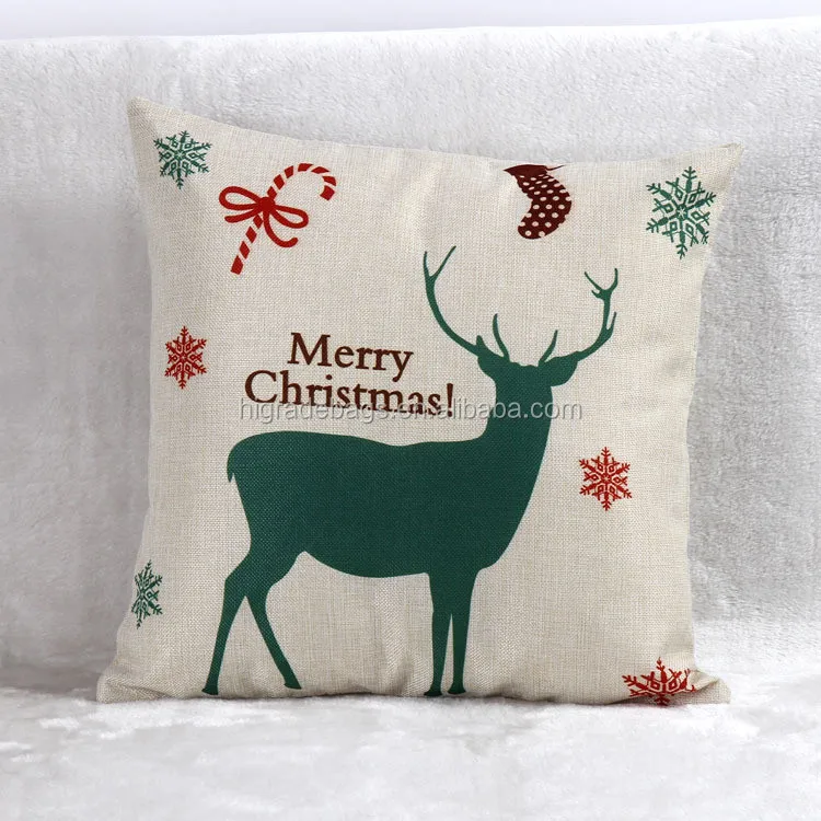 Christmas Theme Gift Cartoon Pillowcase 45*45cm Linen Cushion Blanket Fox Home/Car Decorative Linen Cushions Hot