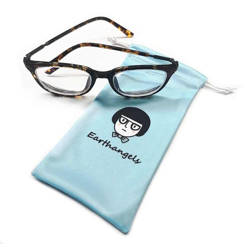 Custom Printed Microfiber Drawstring Glasses Pouch Bag