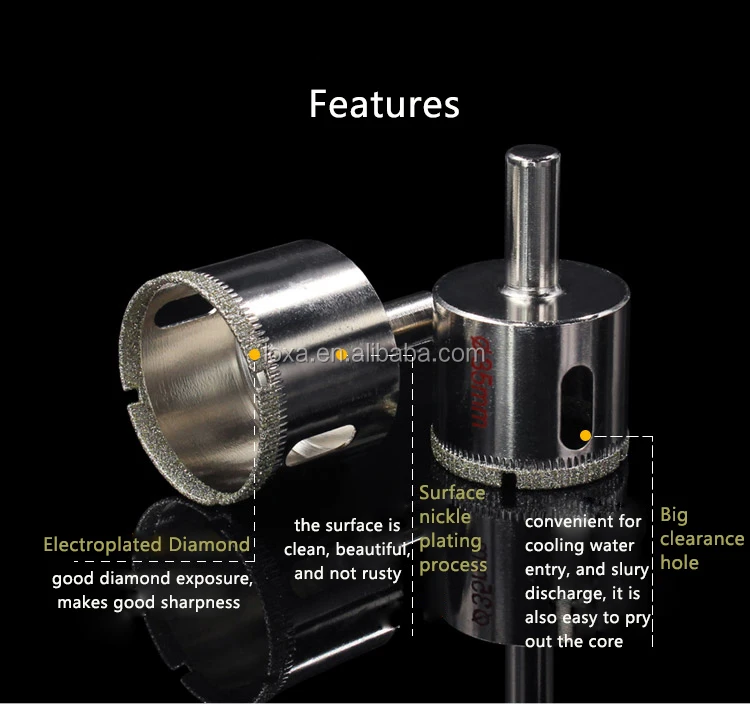 Electroplated Diamond Hole Saw Glass Drill Bit for Tile Ceramic Glass