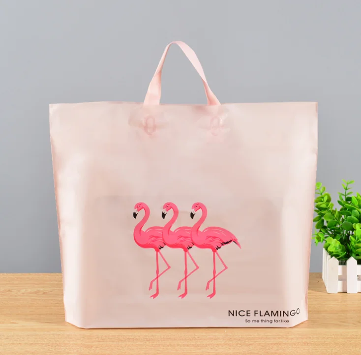 Custom design logo printing patch handle shopping plastic bag