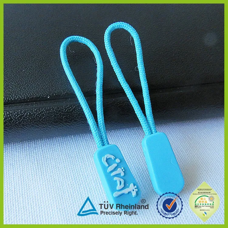 Rectangle Embossed 3D Rubber Zipper Puller