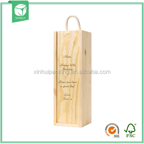 Custom Wooden Wine Packaging Boxes Champagne Bottle Box