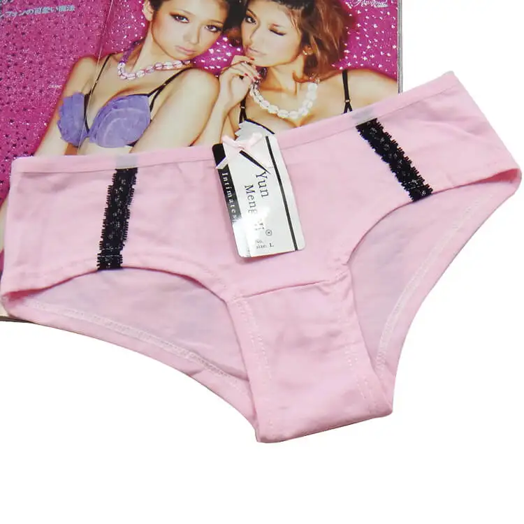Yun Meng Ni Women Cotton Panties Young Girl Underwear Models With Lace and Bow