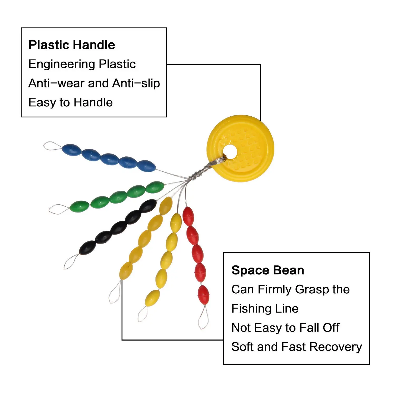 
Wholesale Fishing Stopper Rubber Float Bobber Bead Fishing Line Stops Space Bean Rigging 6colors 10pcs/set 