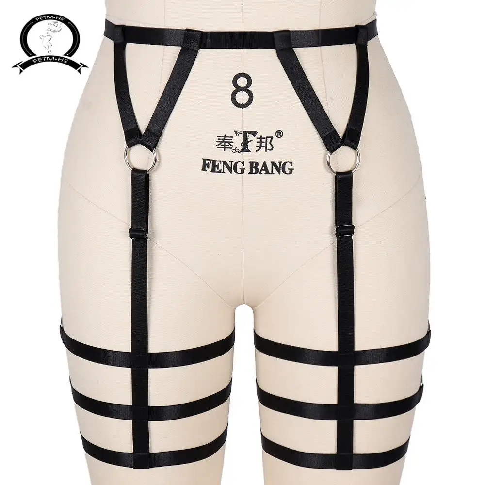 Gothic Heart Harness Garter Women High Waist Belts Set Mesh Lingerie Fashion Bondage Garter Sexy Pole Dance Bondage