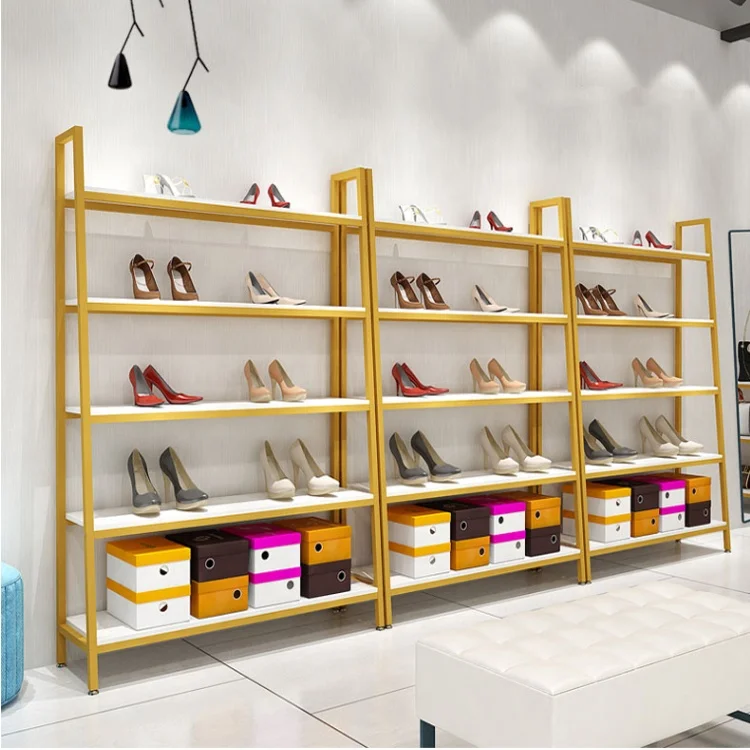 New style shoe store display racks and shelf furniture design for shoes and handbags