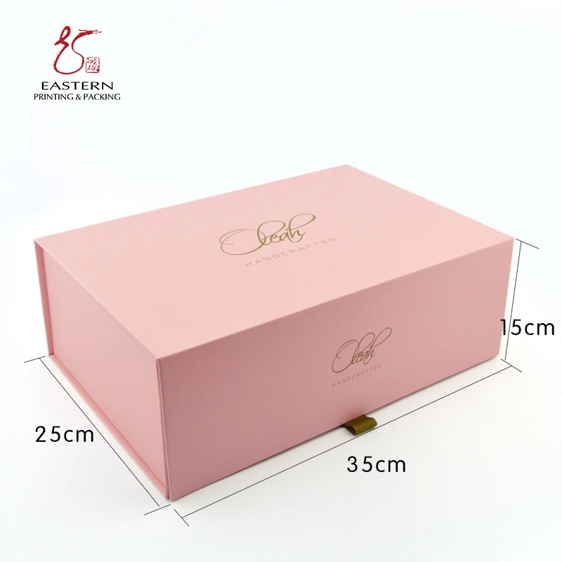 Customized High Quality Pink Shoe Box Packaging Clothing Carton Hot Stamping Logo