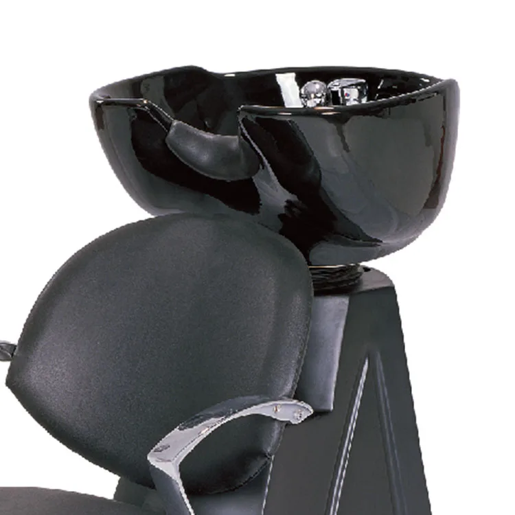 High Quality Wholesale Black Shampoo Chair With Simple Strainer Shampoo Sink