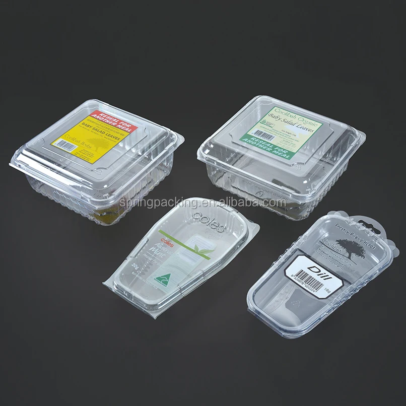 
PET PVC PP PS Plastic clamshell packaging box for fruit and food packaging box 