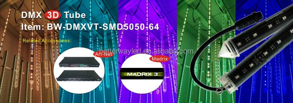 Фабрики Китая 3d вертикальные трубки для площади по улице установить IP65 DC24V свет диско