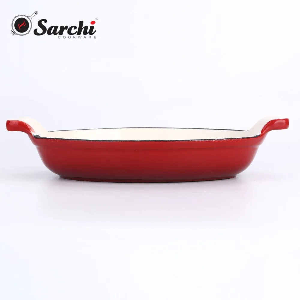 Enameled Cast Iron Roasting Pan Casserole Oval Cast Iron Serving Dishes