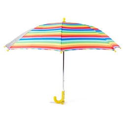 wholesale custom colorful windproof kid rainbow children umbrella with  j handle