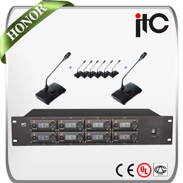 ITC TS-358 8 Desktop Microphone UHF PLL Wireless Discussion System Microphone